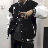 Harajuku jacket men baseball clothes women Hong Kong style retro letter embroidery plus velvet thick baseball