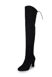 And Winter New Size Over-The-Knee Boots High-Heel Round Head Frosted Long Boots Side Zipper Women's Shoes Spot Size 43