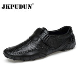 Men Casual Shoes Genuine Leather 2018 Mens Loafers Luxury Brand Fashion Breathable Driving Shoes Slip On Comfy