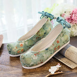 Breakj Shoes, Hanfu Shoes, Brocade Pomegranate Flower Jacquard, Ancient Women's Single
