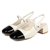 Breakj New Korean Version Of The Square Head With A Single Shoe Women's Casual Mary Jane Women's Shoes Small Sweet Wind Splicing Sandal