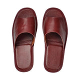 Cow Leather slippers couple indoor non-slip men women home fashion casual single shoes for women TPR soles spring