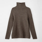 Autumn Winter Women Solid Turtleneck Pullovers Top Batwing Long Sleeve Warm Pullovers Female Striped Casual Loose