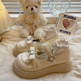 Lolita shoes new sweet bow platform shoes cute lace Mary Jane Japanese JK uniform high heel pumps college girls women's