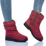 Boots Women Plush Warm Ankle Boots Women WaterProof Snow Female Shoes Zipper Casual Flats Botas De