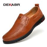 Summer Men Shoes Casual Luxury Brand Genuine Leather Mens Loafers Moccasins Italian Breathable Slip on Boat Shoes Size