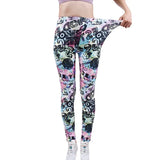 Fashion Women Leggings Beautiful Leaf Floral Printing High Waist Jeggings Stretch Pant Sexy Hot Sale Clothing