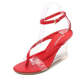 Breakj High Heels Female Summer New Korean Version Of Versatile Summer Women's Shoes A Word Buckle Simple Wedge Sandals