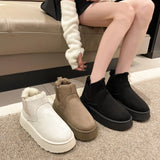 Breakj Snow Boots Women Winter New Anti-Slip Thick Shortbread Shoes Plus Velvet Warm Cotton Boots