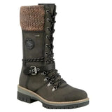 Mujer Women's Winter Side-pull Lace-up Knitted Mid-tube Boots Low-heeled Round-toe Boots High-quality Winter Warm Boots