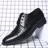 Breakj Formal Men's Fashion Business Casual Leather Shoes Versatile Fashion Single Shoes Wear-Resistant Black Plus Size Men's