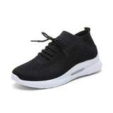 Sneakers 2021 Breathable Knitted Casual Autumn Socks Shoes Lace Up Ladies Shoes Female Students Vulcanized Running