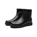Breakj Men's Shoes Summer Shorts British Black Round Head One Foot Cigarette Boots Tide Side Zip Martens