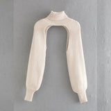 Turtleneck Long Sleeve Knitting Sweater Casual Femme Chic Design Pullover High Street Lady Tops
