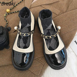 New Retro Single Shoes Shallow Square Toe Women's Shoes Round Toe Women Fashion Thick Heel Mary Jane