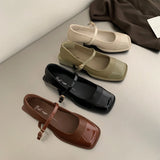 Breakj New Rough Heel Love Small Leather Shoes Women's Shoes New Spring French Niche Mary Jane Black Square Head Single