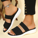 New Sandals Women Shoes Summer Peep Toe Shoes For Women Light Slippers Solid Color Casual Wedge Sandals Zapatillas