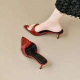 Breakj Slippers 2025 Spring New Women's Shoes Casual Light Pointed Slippers Type Wearing High-Heeled Cool