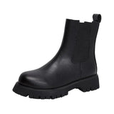 Chelsea Boots Women 2021 Fashion Ankle Boots Female Shoes Ladies Brown Black BV PU Leather Platform Short Boots
