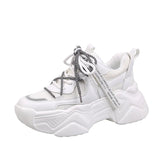 Sneakers Women 2021 New Fashion Height Increasing Chunky Shoes Solid Pink Black Girls Casual Sneakers