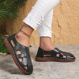 Breakj New Summer Women's Shoes Flat Sole Casual Sewing Shoes Large Size Round Head Women's Shoes Lazy