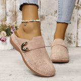 Breakj 2025 Large Size Hollow Out Women's Shoes Buckle Belt Decoration Baotou Sandals Women's Platform Half Slipper
