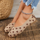 Breakj New Comfortable Shallow Square Head Knit One Foot Flat Plus Size Soft Sole Casual Single