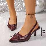 Breakj The Autumn Of 2025, The New Pointed Tip Fine Heel Behind The Head Of The Empty Bow Bow-Shaped Buckle Wears Simple Temperament Single