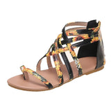 Sandals 2023 Summer New Multi-Color Large-Size Sandals Women's Suede Open-Toe One-Word Buckle Flat