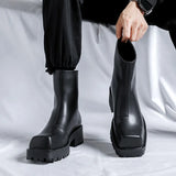 Breakj Square Sleeve Martens Men's Platform Short Boots Men Autumn / Winter Muffin Smoke Boots
