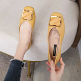 Women Ballet Flats 2022 New Square Buckle Fashion Slip On Flats Shoes Soft Plus Size Women's Shoes Ballerinas