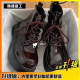 Breakj Martin Boots Small Leather Shoes 2025 New Fashion Short Boots Net Red Dress With Thick-Sed Loose Cake