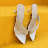 Women Square Toe2021 Slippers Flip Flop Ladies Fashion High Heels Sandals Transparent Women's Casual Shoe Female