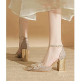 Breakj Shoes Women 2025 New Bridal Show Hedley Wedding Dress Two French Coarse Heel Not Tired Of Beautiful High Heels