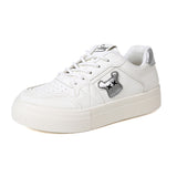 Women With Small White Shoes 2024 Spring And Autumn New Style Flat-Soled Low-Upper Shoes Soft-Soled Leisure Leather Upper Sports