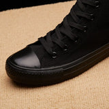 Arrival Summer Fashion Men Flats Shoes All Black White red Casual Shoes Mens Canvas Shoes Lace-Up high top