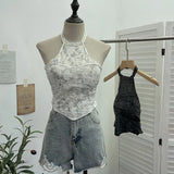 Thai Babes Hanging Neck Slings Slings Tlit Holes Made Old Bare Back Short With Thoracic Tops