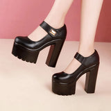 Model Training Special High-Heeled Women Large-Size Thick-Heeled High-Heel Velcro Cheongsam Catwalk Show Single-Shoe