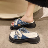 Breakj Platform Cake Slippers Women Wear Ins Tide Summer 2023 New Korean Version Chain Cross-Word Cool