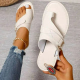 Breakj Slipper Female 2024 Summer Toe Belt Buckle Stitching Casual Roman