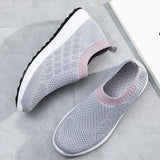 Shoes Knitting Sock Sneakers Women Spring Summer Slip On Flat Shoes Women Plus Size Loafers Flats Walking shoes
