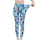 Fashion Women Leggings Beautiful Leaf Floral Printing High Waist Jeggings Stretch Pant Sexy Hot Sale Clothing
