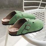 Autumn Men's Closed Toe Slippers Split Leather Clogs Sandals For Men Women Garden Clog Slides Unisex Big Size