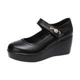 Breakj Soft Sole Single Shoes Women's Fall 2023 New Platform Platform Waterproof Platform Size Medium Heel Mom