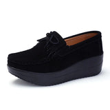 Autumn Shoes Woman Platform Women Shoes Cow Suede Leather Flats Thick Sole Women's Loafers