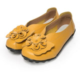 Genuine Leather Loafers Leisure Summer Platform Shoes Women Slip-On Flower Elegant Ladies Party Walking Footwear