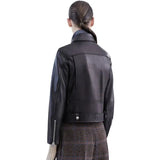 New Autumn Winter Fashion Women Black Faux Leather Jackets Zipper Basic Coat Turn-down Collar Biker Jacket With