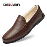 Italian Mens Shoes Casual Luxury Brand Summer Men Loafers Split Leather Moccasins Comfy Breathable Slip On Boat