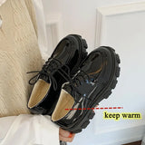 Women Boots Platform Shoes Keep Warm Short Plush Female Thick Heel White Punk Ankle Boots Autumn Winter Zapatillas De