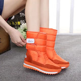 Boots Women Shoes 2023 Mid-calf Women Winter Platform Boots Round Toe Solid Warm Plush Shoes Woman Zapatos De Mujer